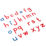 Alphabet en bois rouge et bleu montessori - jeux éducatif montessori