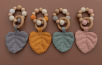 Anneaux de dentition feuille et bois - jeux éducatif montessori