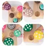 Bloc de construction champignon - jeux éducatif montessori