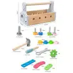 Boite à outils en bois de bricolage Montessori - jeux éducatif montessori