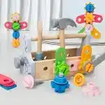 Boite à outils en bois de bricolage Montessori - jeux éducatif montessori