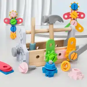 Boite à outils en bois de bricolage Montessori - jeux éducatif montessori
