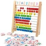 Boulier avec cartes chiffrées- Montessori - jeux éducatif montessori