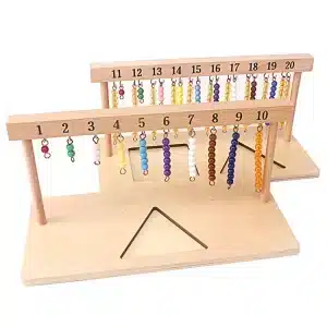 Cadre de perles pour apprendre à compter de 1 à 10 et de 11 à 20 - jeux éducatif montessori