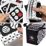 Carte stimulation visuelle en tissu pour bébé - jeux éducatif montessori