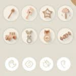 Coffret naissance hochets bois - jeux éducatif montessori