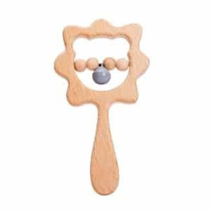 Hochets en bois Montessori – grelot et anneaux dentition