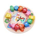 Horloge Montessori en bois – Bébé Pingouin - jeux éducatif montessori