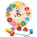 Horloge Montessori en bois – Bébé Pingouin - jeux éducatif montessori