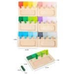 Jeux de Pions en Bois – Assemblage des Couleurs - jeux éducatif montessori