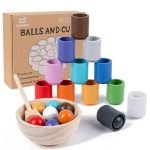 Jouet montessori de boules et tasses - jeux éducatif montessori