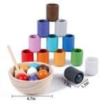 Jouet montessori de boules et tasses - jeux éducatif montessori