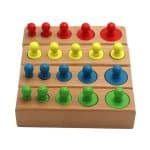 Jouets Montessori en bois – ” Les Cylindres colorés” - jeux éducatif montessori