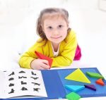 Livre de Puzzle Tangram – Bleu - jeux éducatif montessori
