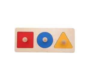 Petit Puzzle de formes Montessori – 3 couleurs - jeux éducatif montessori