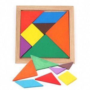 Petit Tangram Bois Couleurs Montessori - jeux éducatif montessori