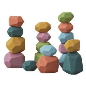 Pierres colorées à empiler – Jeu empilement en bois - jeux éducatif montessori