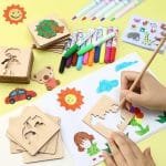 Pochoirs en Bois Montessori pour Enfants – 20 pièces - jeux éducatif montessori