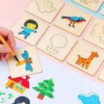 Pochoirs en Bois Montessori pour Enfants – 20 pièces - jeux éducatif montessori