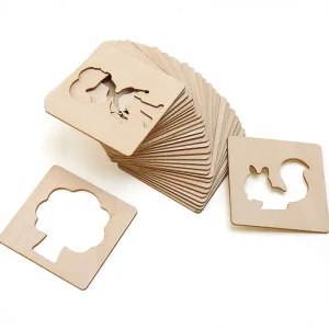 Pochoirs en Bois Montessori pour Enfants – 20 pièces - jeux éducatif montessori