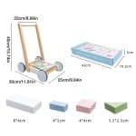 Pousseur Chariot avec Cubes de Construction Pastel - jeux éducatif montessori
