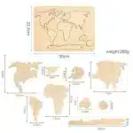 Puzzle du monde en bois montessori - jeux éducatif montessori