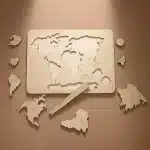 Puzzle du monde en bois montessori - jeux éducatif montessori