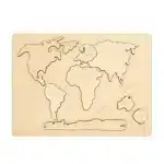 Puzzle du monde en bois montessori - jeux éducatif montessori