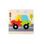 Puzzle éveil en bois – “Véhicules colorés” - jeux éducatif montessori