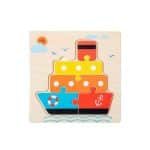 Puzzle éveil en bois – “Véhicules colorés” - jeux éducatif montessori
