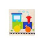Puzzle éveil en bois – “Véhicules colorés” - jeux éducatif montessori