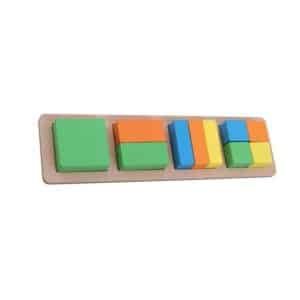 Puzzle préscolaire – Formes rectangles colorés - jeux éducatif montessori