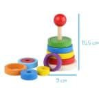 Pyramide couleurs – Jeux empilement en bois Montessori - jeux éducatif montessori