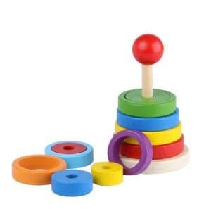 Pyramide couleurs – Jeux empilement en bois Montessori - jeux éducatif montessori