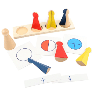 Quilles d’apprentissage des fractions - jeux éducatif montessori