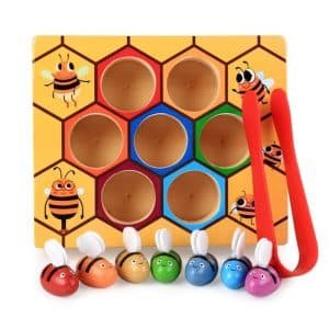 Ruche à abeilles Montessori avec pince - jeux éducatif montessori