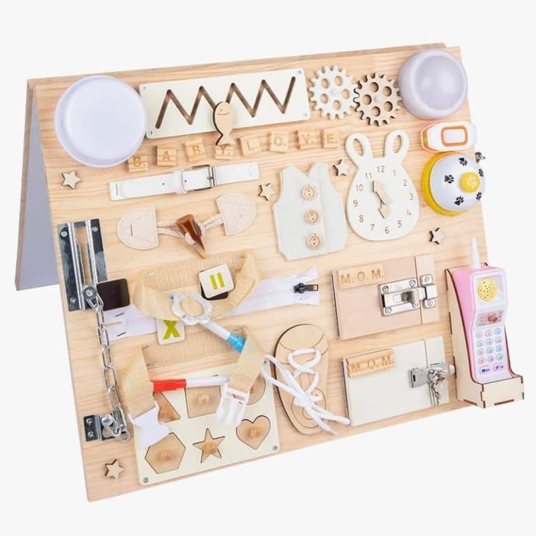 TikTakToo Tableau D'Activités Mural Licorne Montessori – Jouet En Bois Avec Xylophone, Miroirs, Labyrinthe Et Roues, Dès 3 Ans, FSC, Éducatif Et Imaginatif