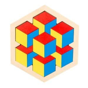 Tangram Cubes Couleurs Vives - jeux éducatif montessori