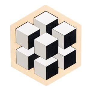 Tangram Cubes Noir Blanc Gris - jeux éducatif montessori