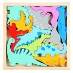 Tangram Dinosaure en Bois - jeux éducatif montessori