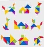 Tangram Montessori magnétique – Rose - jeux éducatif montessori
