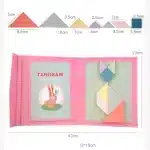 Tangram Montessori magnétique – Rose - jeux éducatif montessori
