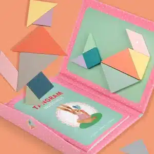Tangram Montessori magnétique – Rose - jeux éducatif montessori