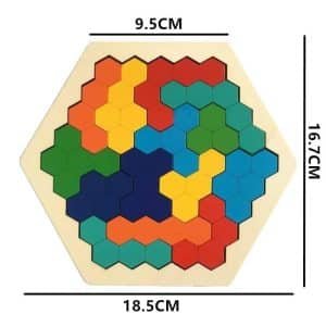 Tangram en Bois – Hexagone - jeux éducatif montessori