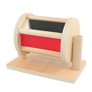 Très grand tambour tournant avec miroir et bille à l’intérieur - jeux éducatif montessori