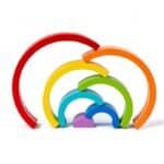 arc en ciel montessori en bois à empiler dimensions