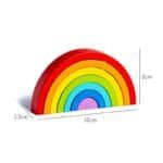 arc en ciel montessori en bois à empiler dimensions