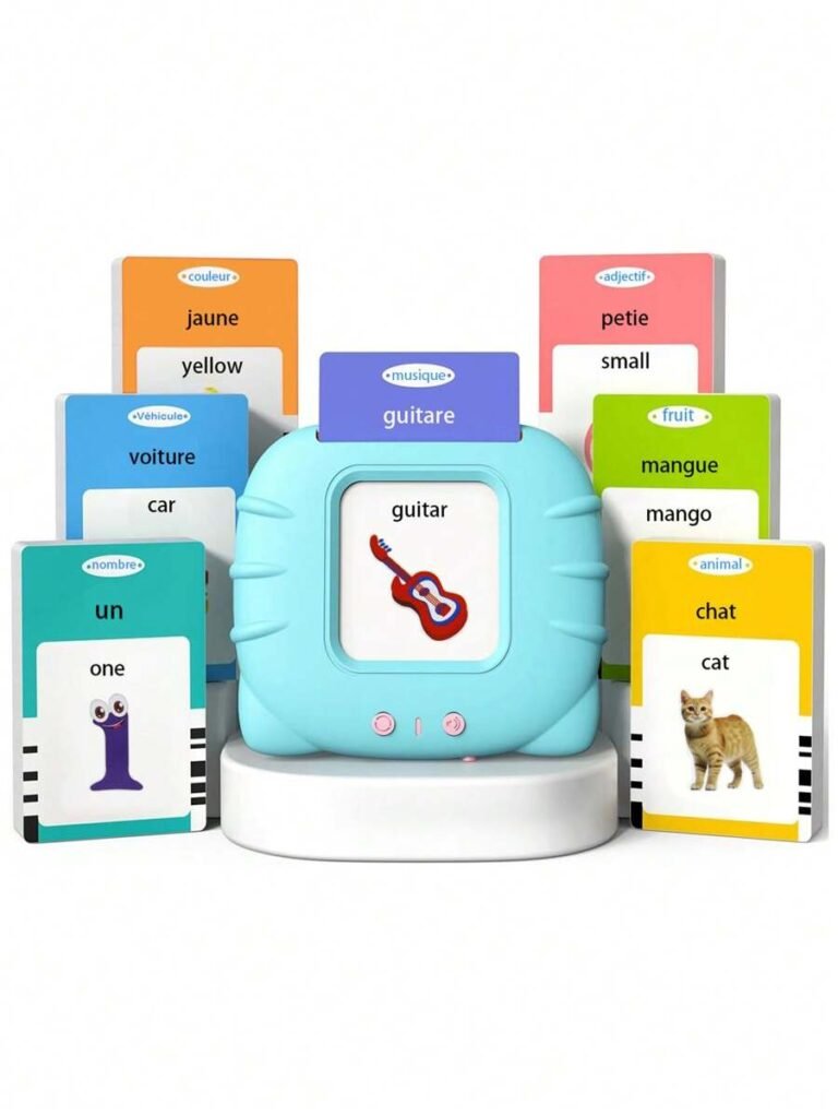 Carte Montessori Bilingue Carte Parlante Montessori 510 Mots Français - Jouet Éducatif Enfant 2 Ans Bleu