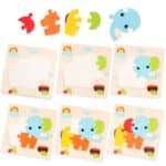 puzzle 3D en bois animaux