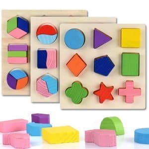 puzzle de formes en bois – Géométrie Montessori - jeux éducatif montessori